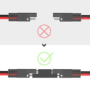 ELFCULB SAE Polarity Reverse Adapter SAE Connectors Quick Disconnect Plugs for Solar Panel SAE Extension Cable Battery Power Charger Maintainer(6 Pack)