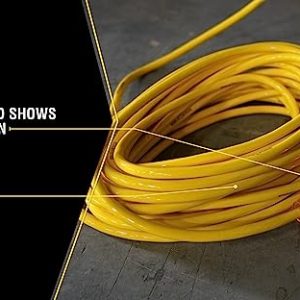 Yellow Jacket 2885 12/3 Heavy-Duty 15-Amp Premium SJTW Contractor Extension Cord with Lighted End; Ideal use With Heavy Duty Equipment and Tools; Durable Molded Plugs; 100 Feet; Yellow