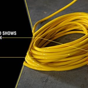 Yellow Jacket 2884 12/3 Heavy-Duty 15-Amp SJTW Contractor Extension Cord with Lighted Ends Ideal for Heavy Duty Equipment and Tools Durable Clear Molded Plugs High Gloss Yellow Jacket 50-Feet