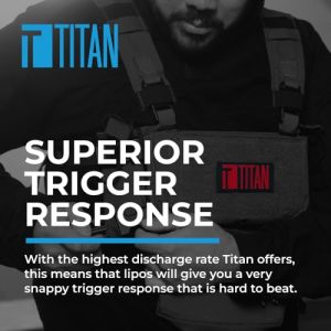 Titan Lithium Polymer (LiPo) Airsoft Battery | 1000mAh 11.1v Stick- T-Plug(Deans) | Fast Trigger Response | Made in The USA