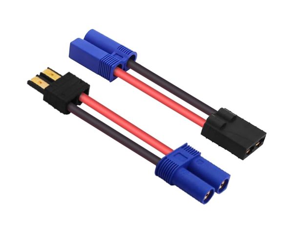 BABUVYA EC5 to TR Adapter,TR to EC5 Connector with 1.57inch Wires RC LiPo Battery Connectors (TR to EC5)