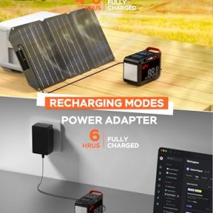 POWSTREAM Portable Power Station 88Wh Camping Generators, 80W Lithium Ion Battery Pack Power Bank with 2 AC Outlet, DC, 4 USB Ports with 2 QC3.0, Type C for Home Trip Blackout Emergency Power Outage