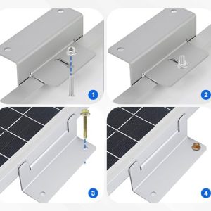 ECO-WORTHY 4 Pack Solar Panel Roof Mounting Aluminum Z Bracket Set with Nuts and Bolts for RV, Boat, Roof and Other Off Gird Roof Installation(Z Brackets)