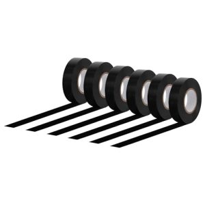 Amazon Basics Electrical Tape, 3/4-inch by 60-feet, BLack, 6-Pack, Great for Home DIY, Repairs, Electrical, Automotive and Equipment