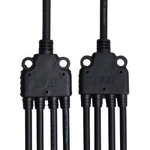 Renogy 1 Pair Male and Female Y Solar Panel Adaptor Cable, 4 to 1 Branch Connectors, Black