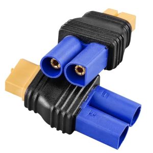 ZHOFONET XT60 Female to EC5 Male Connector,2 pcs XT60-EC5 Injection Molded Connectors Adapter,RC Battery Adapter for LiPo Battery Micro FPV Drone.