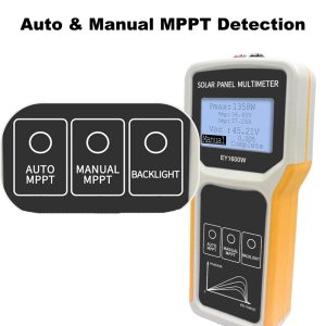 EY1600W Solar Panel Tester, Solar DC/AC Power Meter, Photovoltaic Panel Multimeter, Open Circuit Voltage Auto & Manual MPPT, Max. Power Point Power/Voltage/Current, Backlit LCD Display