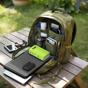 Portable Solar Generator with Panel, 24000mAh Portable Power Station with 30W Solar Panel, Lithium Battery Power 110V/88Wh AC, DC, USB QC3.0 for Home Camping Emergency Backup