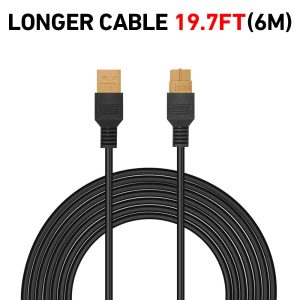 DOKIO XT60 Extension Cable 19.7 ft (6 m) for Flex Solar Panel Extension Setup with Male and Female Connectors