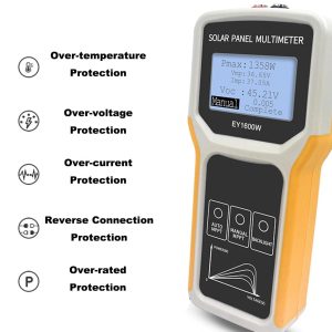 EY1600W Solar Panel Tester, Solar DC/AC Power Meter, Photovoltaic Panel Multimeter, Open Circuit Voltage Auto & Manual MPPT, Max. Power Point Power/Voltage/Current, Backlit LCD Display