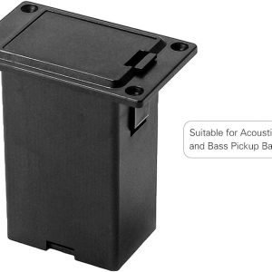 Black Guitar Pickup Battery Box Battery Guitar Case Acoustic Guitar Pickup Parts, Pickup Shell Cover Installed on Guitar Bass with 9V Battery Box, Case Holder Replacement for EQ 7545R Bass Accessories