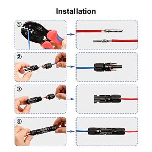 Solsop Solar Crimping Tool Kit for Solar Panel Cable 14-10 AWG with Wire Stripper, 10 Pairs Connectors, 2 Pair Solar Connector Spanner Wrench