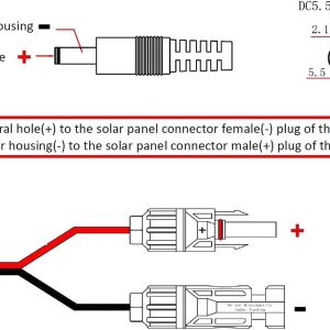 Solar Panel Connectors Compatible with M-C-4 Solar Connectors to DC Extension Cable 16AWG with DC 5.5mmx2.1mm, DC3.5x1.35mm,DC5.5x2.5mm and DC8mm Adapter for Portable Power Station Solar Generators