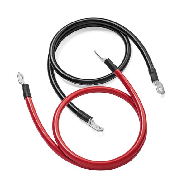 6AWG 12 Inch Power Battery Cables Wire with 3/8"Lugs Terminals,Pure Copper Battery Inverter Cables for Marine Solar ATV Lawn Mower RV Car Motorcycle (1 Black & 1 Red)