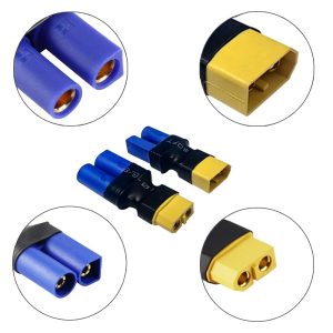 BABUVYA EC5 to XT60 Adapter,XT60 to EC5 Connector without Wires RC LiPo Battery Connectors (EC5 to XT60 Male & Female Adapter)