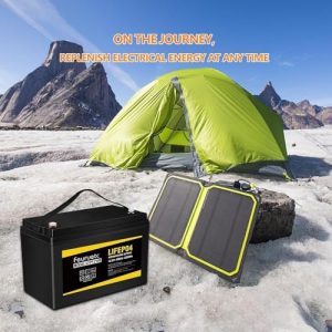 Feuruetc 4 Pack 12V 100Ah Lithium LiFePO4 Battery, Built-in 100A BMS, 1280Wh Energy Storage, Iron Phosphate 15000 Deep Cycles Battery for RV, Solar, Trolling Motor