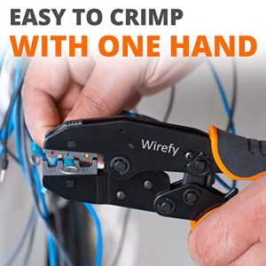 Wirefy Crimping Tool 8.7" for Quick Change Crimping Dies - Ratcheting Wire Crimper - Crimping Pliers - Terminal Crimp Tool - 26-8 AWG (Crimping Dies Sold Separately)