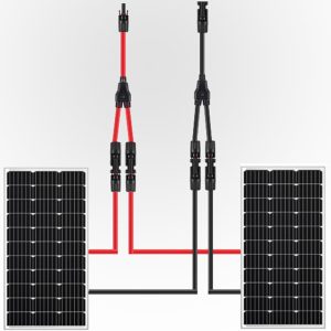 SOYAN Solar Connectors Y Branch Parallel Adapter 10AWG Cable for Solar Panel (Red & Black)