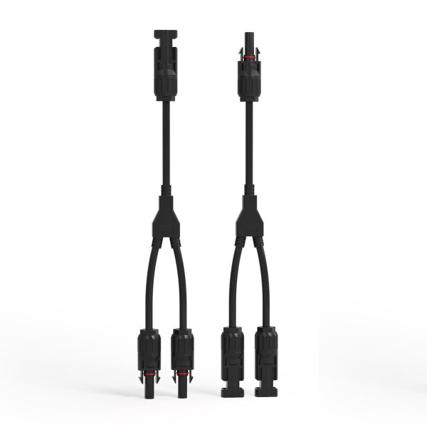 Renogy Solar Connectors Parallel Adapter Cable MMF+FFM, Upgrade-1 Pair Y Branch, Black