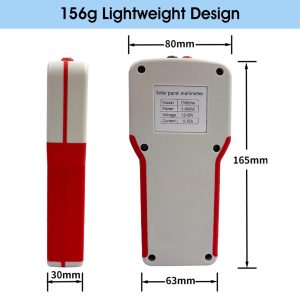 Solar Panel Power Meter 800W, Handheld PV Panel Multimeter Monitor MPPT Watt Voltage Amp with Clear Backlit LCD Display, Solar Power Tester w/ MC4 Connector and Alligator Clip Included