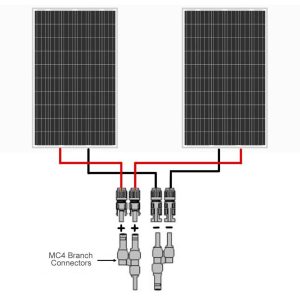 Sun YOBA 2 Pairs T/Y Branch Cable Connectors 2 to 1 Cable Splitter for Solar Panel System Connectors MMF and FFM Splitter Coupler Wire Branch