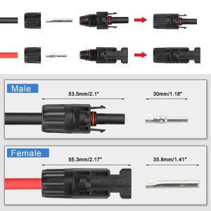 RVGIVE Solar Crimping Tool Kit for 2.5/4/6mm²/10-14AWG, with 12 Pairs Male Female Solar Panel Cable Connectors, 2 PCS Spanner Wrench