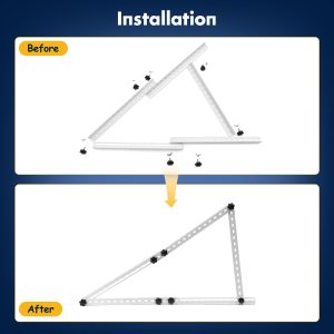 Solar Panel Mount Brackets, 32 in with Foldable Tilt Legs 0-90° Adjustable Solar Panel Tilt Mount Brackets Set Installed on Any Flat Surface for RV, Roof, Boat, Any Off-Grid Systems