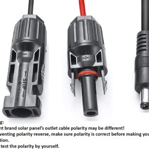 Solar Panel Connectors Compatible with M-C-4 Solar Connectors to DC Extension Cable 16AWG with DC 5.5mmx2.1mm, DC3.5x1.35mm,DC5.5x2.5mm and DC8mm Adapter for Portable Power Station Solar Generators