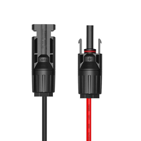 OUOU Solar to SAE Adapter 10 AWG Cable Connector with 1pcs SAE to SAE Polarity Reverse Connectors for RV Panel Solar (Black+Red)