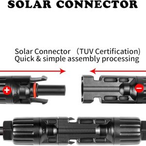 Solar Panel Connector to XT60 Connector Cable 50FT, 10AWG Solar to XT60 Charge Extension Cable XT60 (Plug Female) Cable for RV Folding Solar Panel, Portable Power Station, Solar Generator