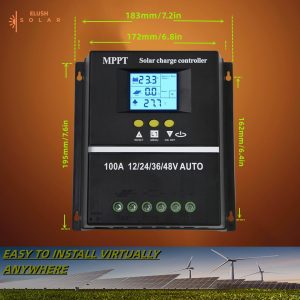 80A MPPT Solar Charge Controller 12V 24V 36V 48V LCD Display Battery Intelligent Regulator Max 100V Input Dual USB for Lead-Acid/Lithium (80A)