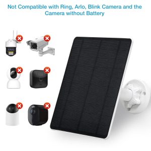 Solar Panel for Security Camera,5W USB Solar Panel for Cameras DC 5V,Camera Solar Panel Charger Micro USB & USB-C & DC,IP65 Waterproof USB Solar Panel Charger for Camera with 360°Adjustable Mounting