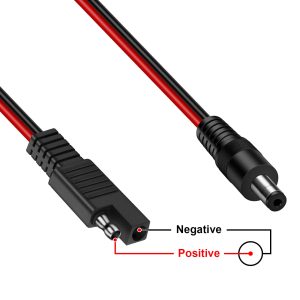 iGreely SAE Connectors SAE Plug to DC 5.5mm x 2.1mm Male 14AWG 2ft/60cm Adapters Cables with SAE Polarity Reverse Adapter for Automotive RV Solar Panel Male 2Ft