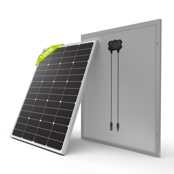 Newpowa 9BB 120W 24V Solar Panel High-Efficiency Monocrystalline 24V PV Module Designed for 24V Off Grid System, Charge Your 24V Battery of RV, Boat, Camper, Trailer, Gate Opener