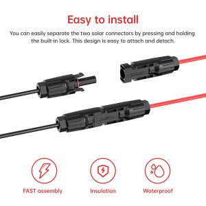 ELFCULB 12AWG Solar to XT60 Charging Cable Solar Panel Extension Cable for Portable Station River 600 Solar Generator(2FT)