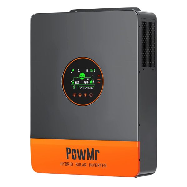 PowMr 5000W Solar hybrid Inverter 48V DC to Single-phase 110V/Split-Phase 240V AC, Pure Sine Wave Power Inverter with 100A MPPT Charge Controller, For 48V Lead Acid & Lithium Battery, Support Parallel