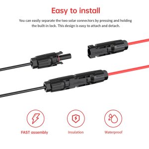 ELFCULB Solar Panel to DC 8MM Adapter,14AWG 2FT Solar Connector to DC 8MM Male Converter Cable with DC 5.5×2.5mm Converter for Portable Power Station Solar Generators