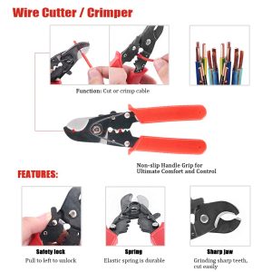 Hilitchi Solar Crimping Tools Kit, Solar Crimper for 2.5/4.0/6.0mm² Solar Panel PV Cable with Wire Cable Cutter, Stripper, Spanner and Connectors