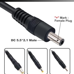 COMeap Solar Panel Adapter for Jackery, to DC 5.5x2.1mm Extension Power Cable with DC 3.5x1.35, 5.5x2.5 and 8mm Connector Compatible with MC4 Solar Panel Charger and Portable Solar Generator 5ft(1.5m)