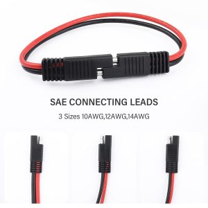 5PCS SAE Connectors Quick Disconnect Wire Harness,2 Pin SAE Plug with 14 Gauge Wire,Universal 13inch 12V SAE Battery Connector Car Accessories for Most Cars Motorcycles Boats (14 Gauge)