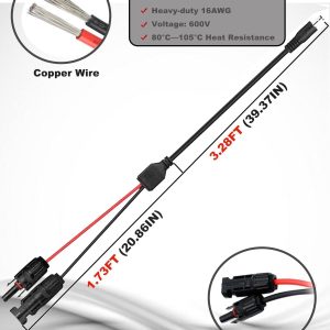 COMeap Solar Panel Adapter for Jackery, to DC 5.5x2.1mm Extension Power Cable with DC 3.5x1.35, 5.5x2.5 and 8mm Connector Compatible with MC4 Solar Panel Charger and Portable Solar Generator 5ft(1.5m)