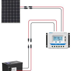 WBGADAM 50FT 10AWG Solar Panel Extension Cable,Solar Extension Cable Kit Mc4 connector 6mm² Solar Panel Male and Female Connectors, for Solar Systems, Car, RVs, and Boats (50FT Red + 50FT Black)