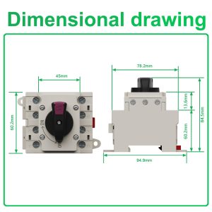 CNLonQcom Solar Isolator Disconnect Switch 32Amps DC 1200V breaker for Solar Power PV System Combiner Box Accessory (DIN Rail Mount, Lockable)