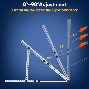 Solar Panel Mount Brackets, 32 in with Foldable Tilt Legs 0-90° Adjustable Solar Panel Tilt Mount Brackets Set Installed on Any Flat Surface for RV, Roof, Boat, Any Off-Grid Systems