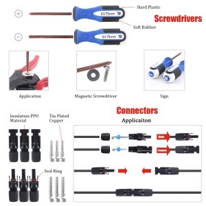 Hilitchi Solar Crimping Tools Kit, Solar Crimper for 2.5/4.0/6.0mm² Solar Panel PV Cable with Wire Cable Cutter, Stripper, Spanner and Connectors