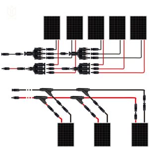 Tynoscco Solar Branch Connectors Y Connector for Parallel Connection Between Solar Panels1000V/1500V (MFFF+FMMM 5Pcs)