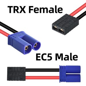 BABUVYA EC5 to TR Adapter,TR to EC5 Connector with 1.57inch Wires RC LiPo Battery Connectors (TR to EC5)