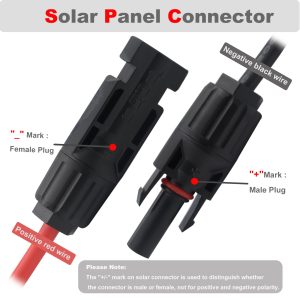 COMeap Solar Panel Connector Cable 10AWG, Compatible with MC-4 to O Ring Solar Panel Adapter Extension for Solar Generator Inverter Battery Pack Charger 0.95ft(0.29m)