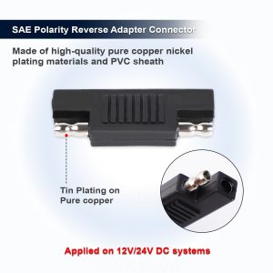 Ledvillage SAE Connector Solar SAE Polarity Reverse Adapter Connectors for SAE to SAE Quick Disconnect Extension Cable for Solar Panel Battery Power Charger and Maintainer - 10 Packs