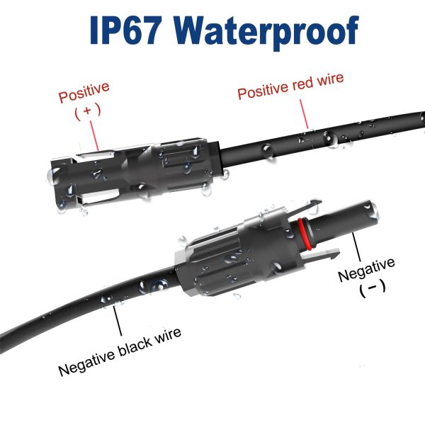 ACCESECO Solar Panel Connector Cable, SAE Connector to Male & Female Solar Connectors Adapter PV Extension Cable Wire for RV Solar Panel DC Power Battery Charger with SAE Polarity Reverse Adapter